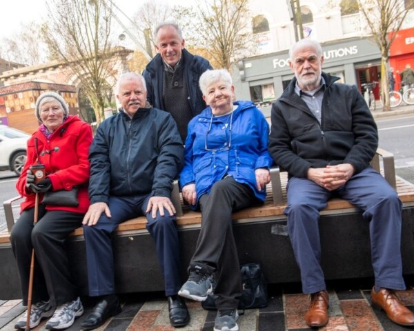 Older People Council using an Age Friendly Bench in Cork City