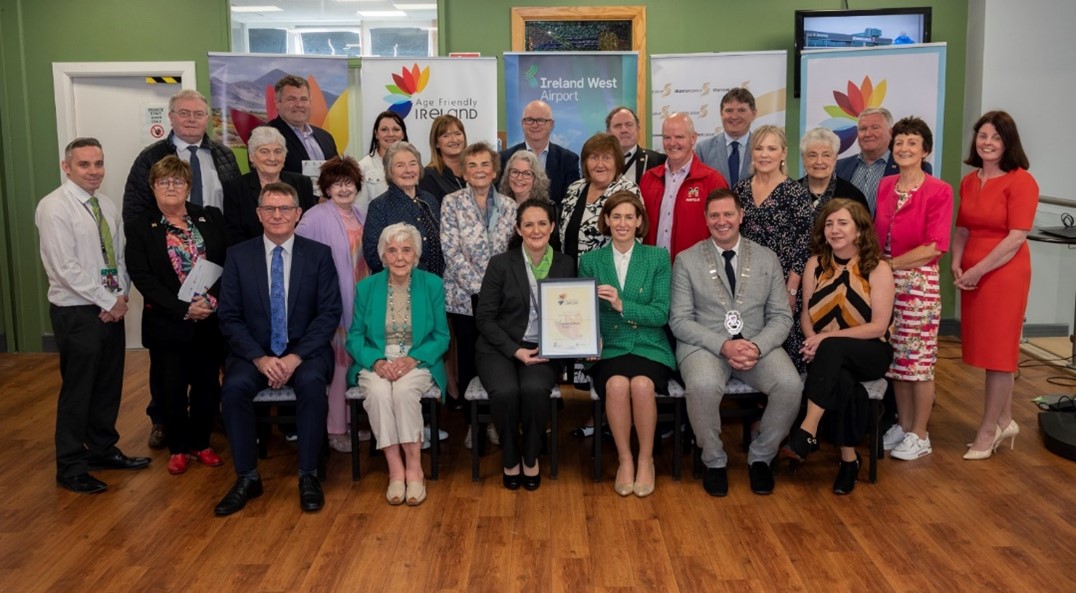 Staff members of Mayo County Council and IWAK, members of Mayo’s Age Friendly Alliance and Older Persons Council, and Elected members of Mayo County Council pictured at launch on the 17th June 2022