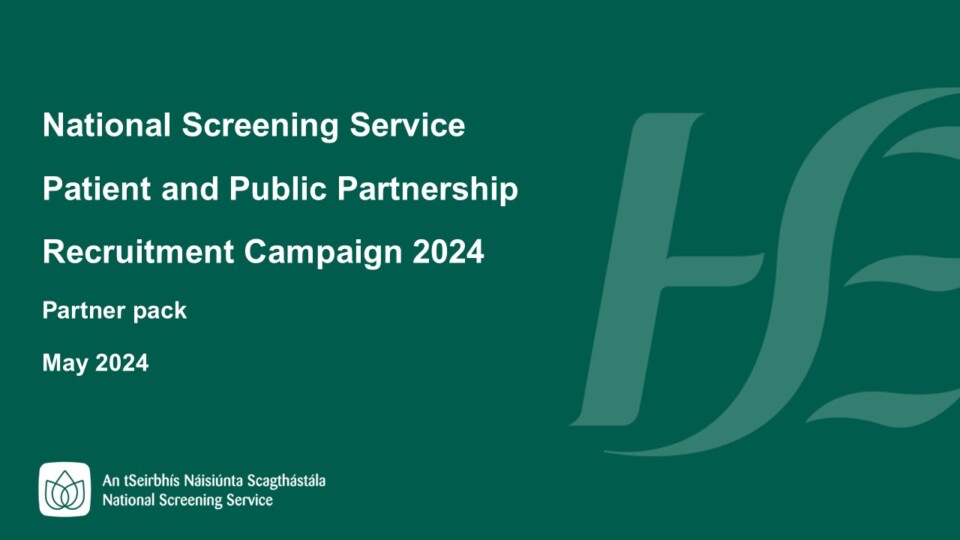 National Screening Service - Patient and Public Partnership Recruitment Campaign 2024