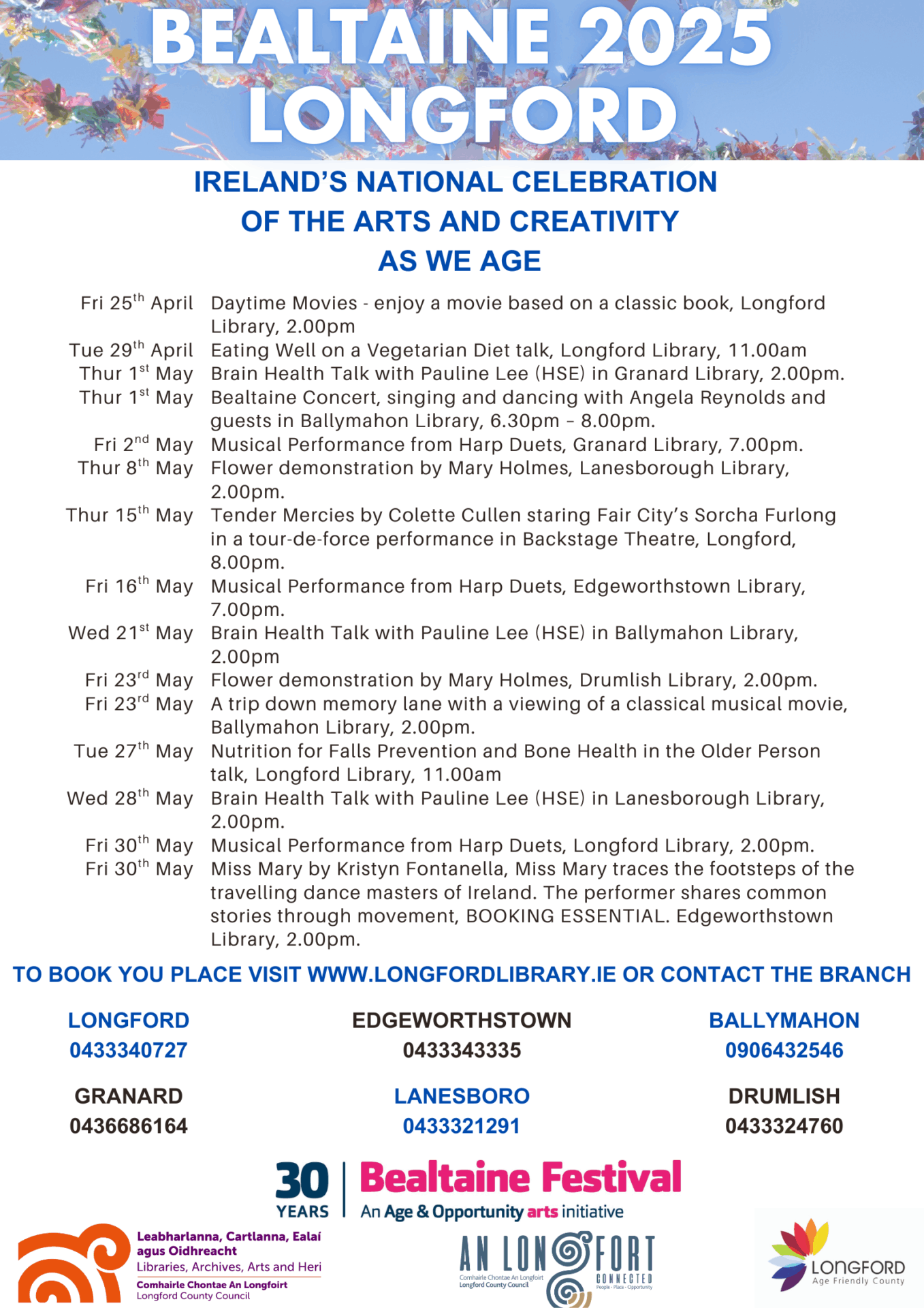 Longford Bealtaine Programme 2025