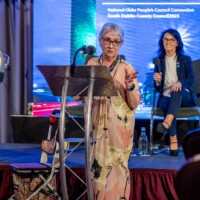 Ita Healy - Chair of the National Network of Older People’s Councils speaking at Day 2 of the National Older People's Council Convention 2025 at the Maldron Hotel, Tallaght