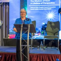 Mary Lyons - Chair of South Dublin Older People's Council speaking at Day 2 of the National Older People's Council Convention 2025 at the Maldron Hotel, Tallaght