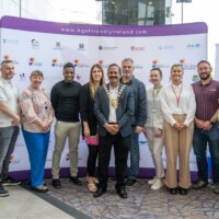 Mayor of SDCC Cllr. Baby Pereppadan with SDCC Community staff at Day 2 of the National Older People's Council Convention 2025 at the Maldron Hotel, Tallaght
